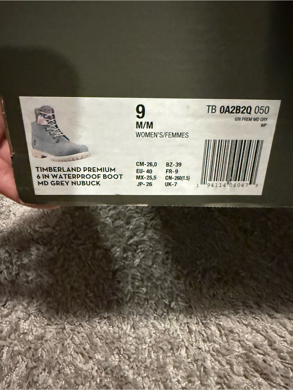 Timberland Women's 6-Inch Waterproof Boot in Grey Nubuck with Tan Sole